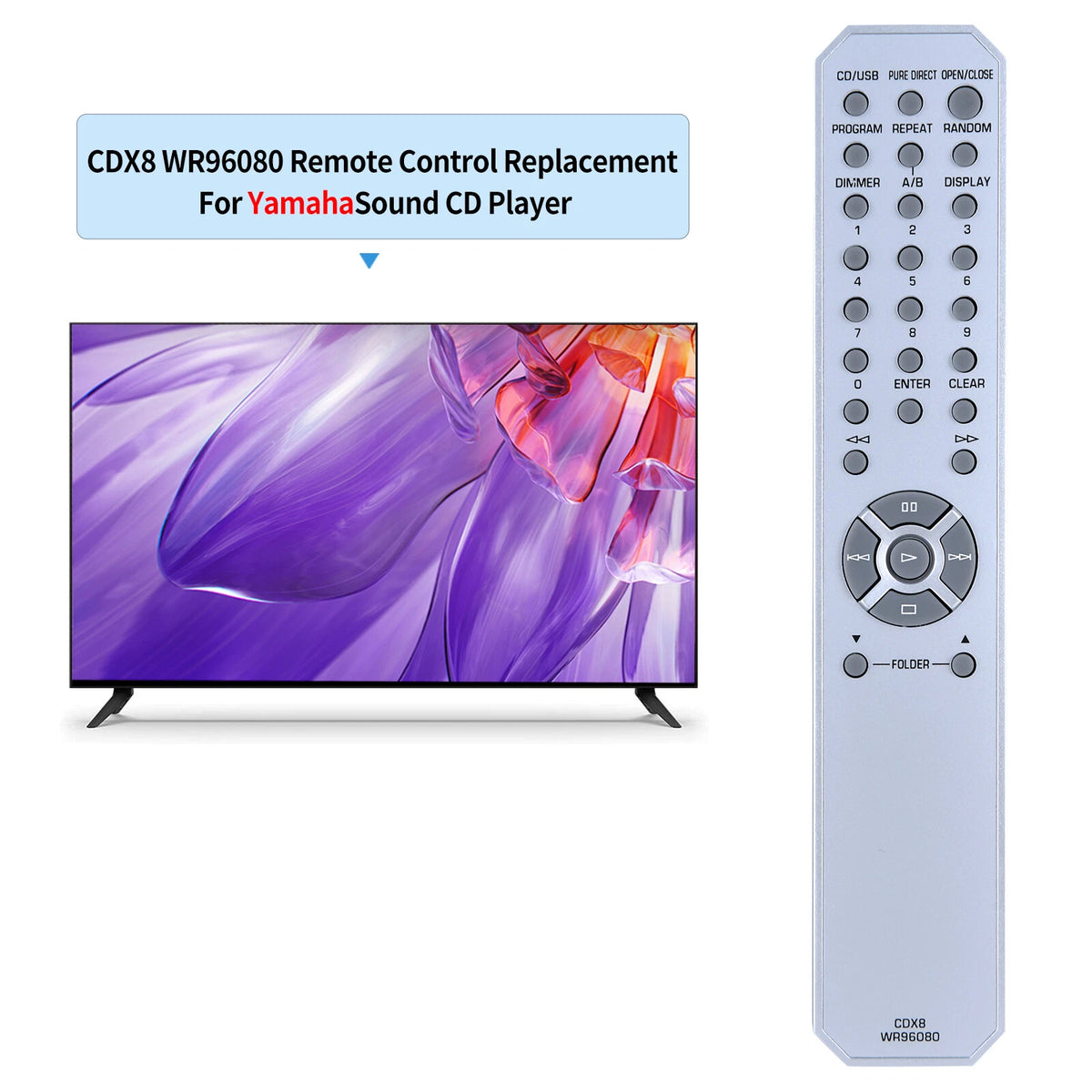 CDX8 WR96080 Remote Control For Yamaha CD Compact Disc Player CD-S300 CDS300