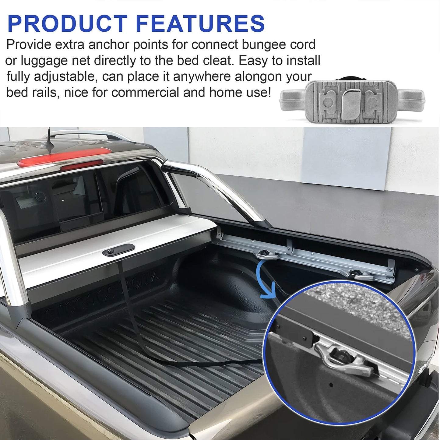 1X Cargo Tie Down Cleat Bed Rail for 2005-2025 Nissan Frontier 999T7ZV00A