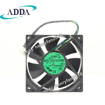 ADDA AD0812UX-A7BGL Case Fan DC 12V 0.33A 80*80*25MM 4-wires Axial Cooling Fan