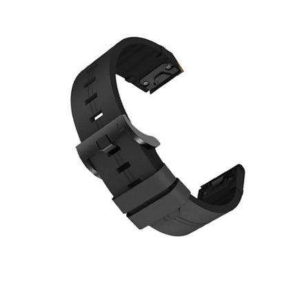 22mm Black Leather Watchband Strap Quick Wristband For Garmin Fenix 5 6 7 e