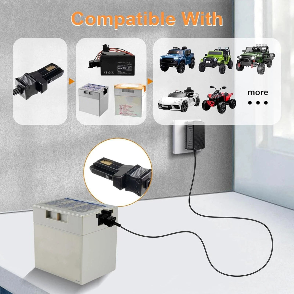 00801-1869 50/60HZ Replacement Battery Charger For Fisher Price Power Wheels