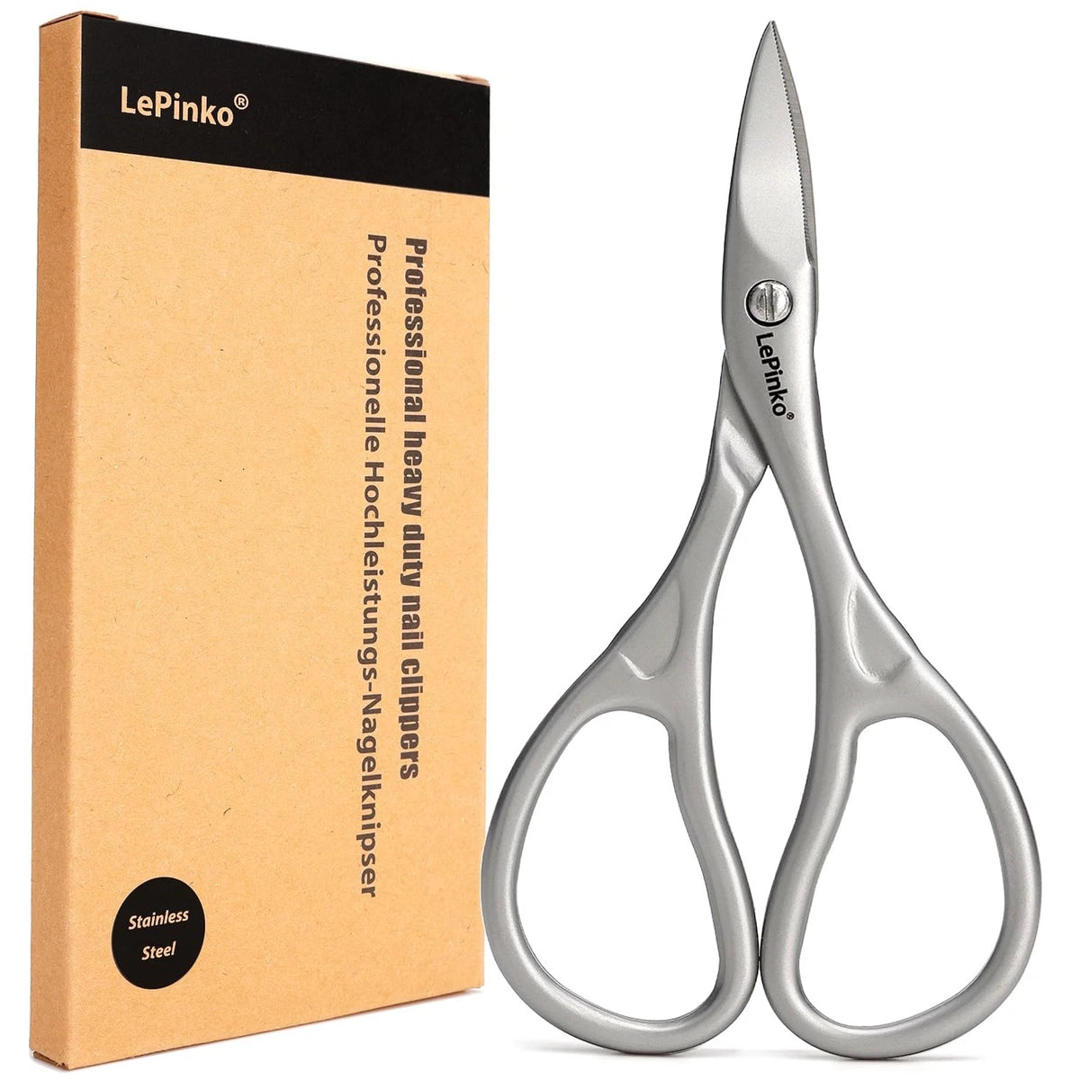 LePinko Professional Nail Scissors Kit, Micro-serrations Blades, Both for...