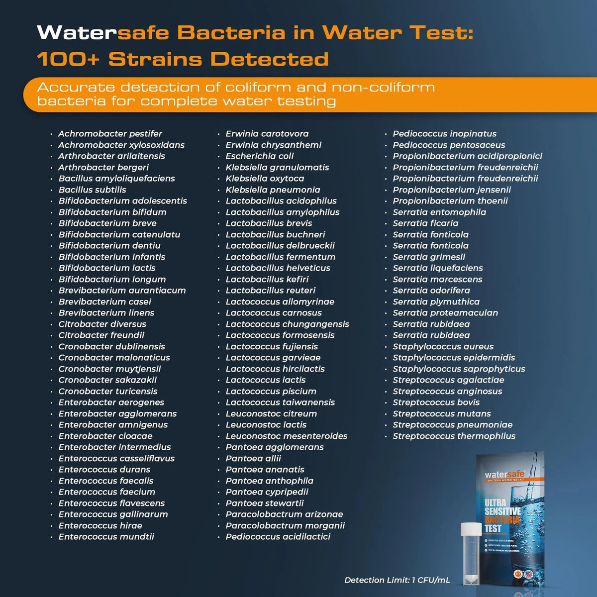 Watersafe® Bacteria Water Test Kit – USA-Made – Results as Fast 6 Hours –...