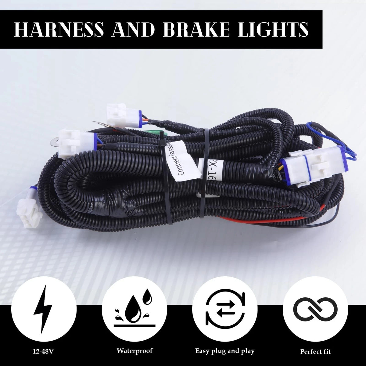 VPAHub EZGO TXT 1996-2013 LED Adjustable Light Kit 48V, 2 Black/Amber/Clear