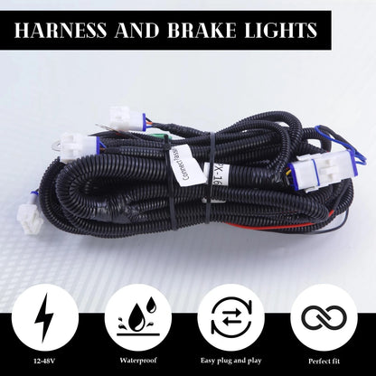 VPAHub EZGO TXT 1996-2013 LED Adjustable Light Kit 48V, 2 Black/Amber/Clear
