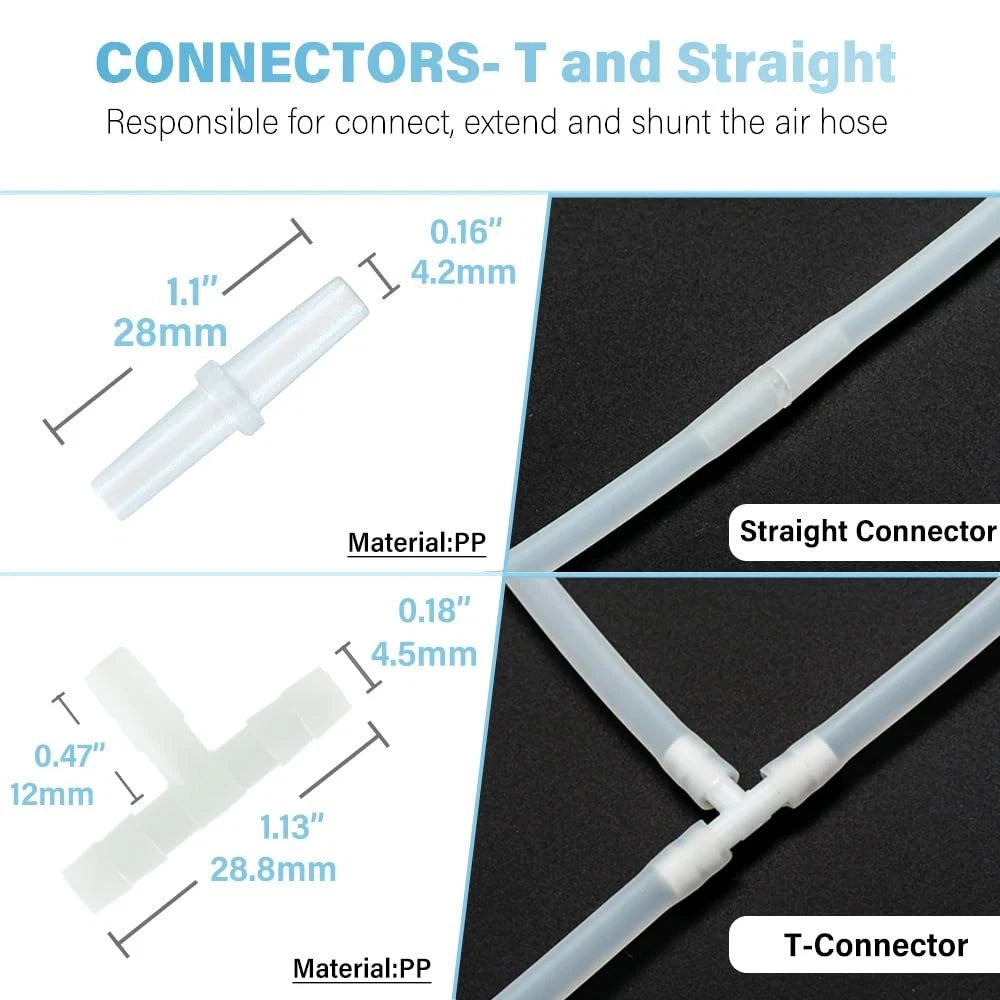 LINLAN 10 Feet 3/16''Silicone Airline Tubing with 10 Air Tubing, White