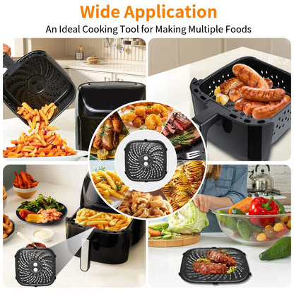 GWY Air Fryer Accessories for 9.45''x9.45'' Pan For PowerXL 8QT, Black