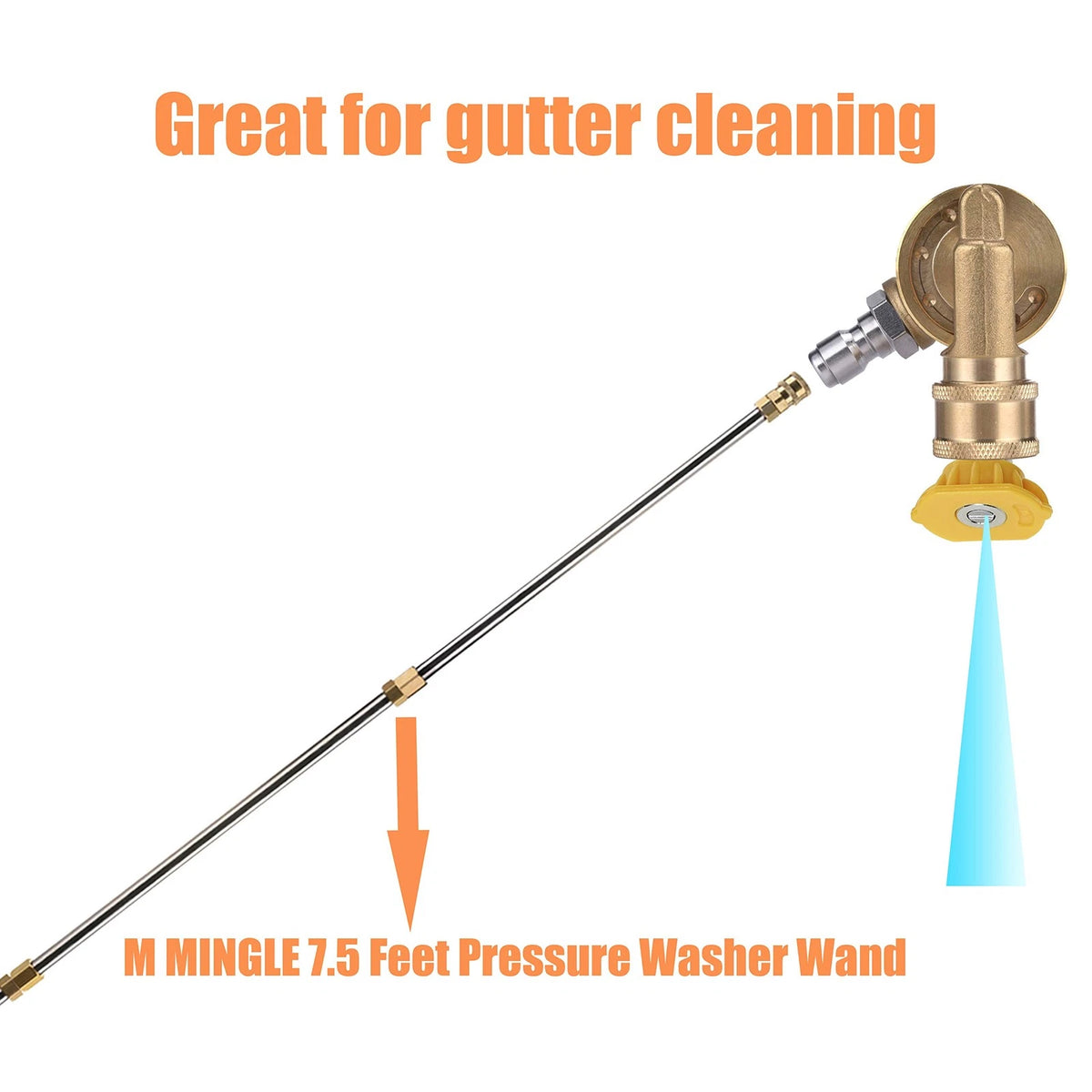 M MINGLE Gutter Cleaner Attachment, Pivoting Coupler for 240 Degree Rotation