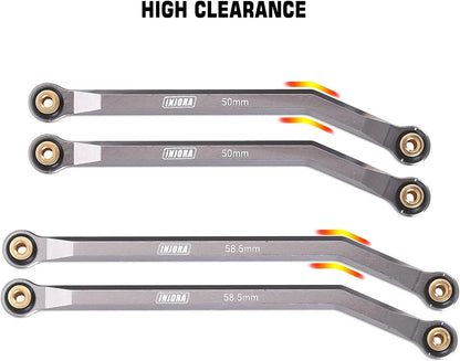 INJORA High Clearance Front 4 Links Set for SCX24 C10 JLU Bronco Base Grey