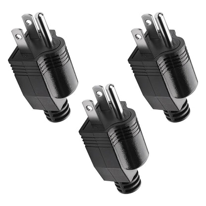 Male Electrical Plug Replacement Connector 3 Prong 125V 15A AC 3-Pack Cord