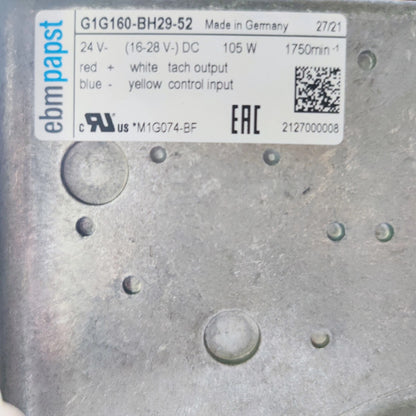 Ebmpapst G1G160-BH29-52 Centrifugal EC Blower Fan 24VDC 105W 5.8A Gas Boiler Fan