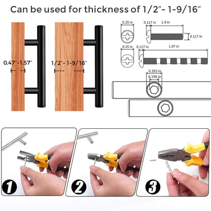 Ravinte 10 Pack |5'' Cabinet Pulls Matte 5 Inch (3 Hole Center), Black