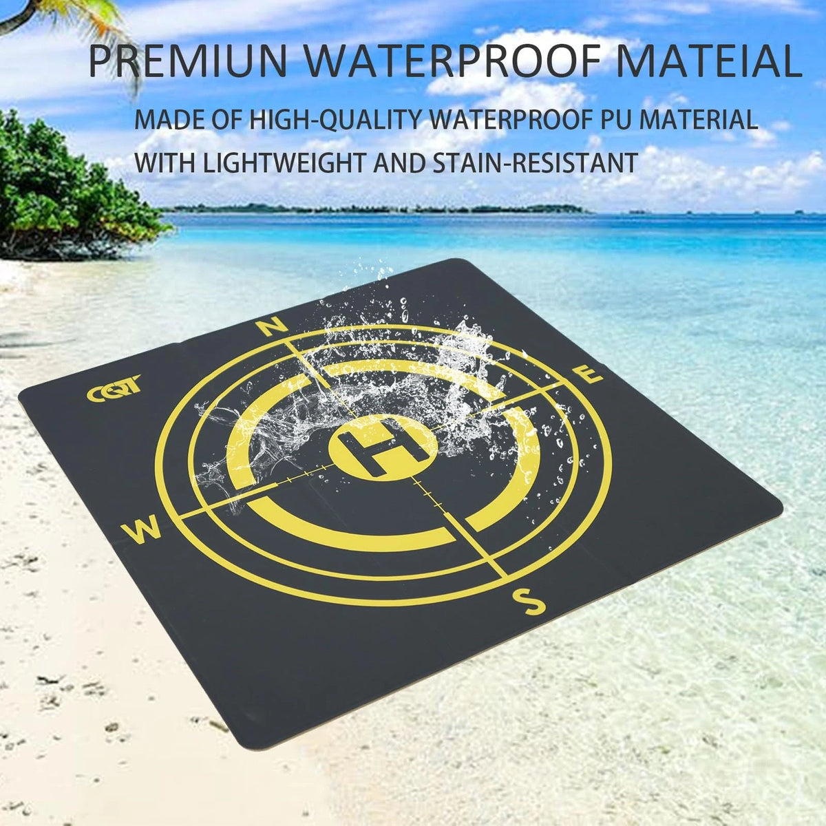 CQT Drone Landing Pad Universal Waterproof Weighted Portable Yellow+Dark Gray