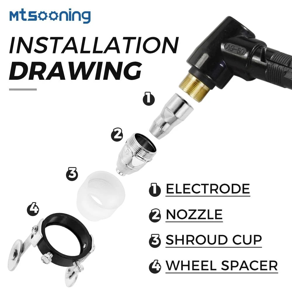 Mtsooning P-80 Plasma Cutting Torch Consumables, 47 PCS 80Amp 0.059" & 1.5mm...