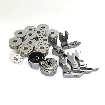 Essentials Kit Presser Foot Bobbins and Bobbin Cases for Juki Silver