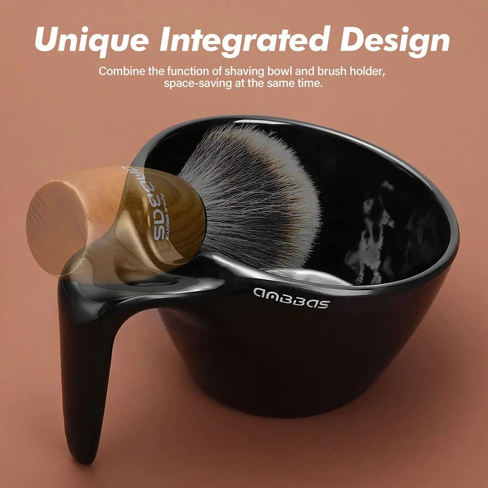 Anbbas Faux Badger Bristles Shaving Brush with 7.83 Ounce (Pack of 1), Black