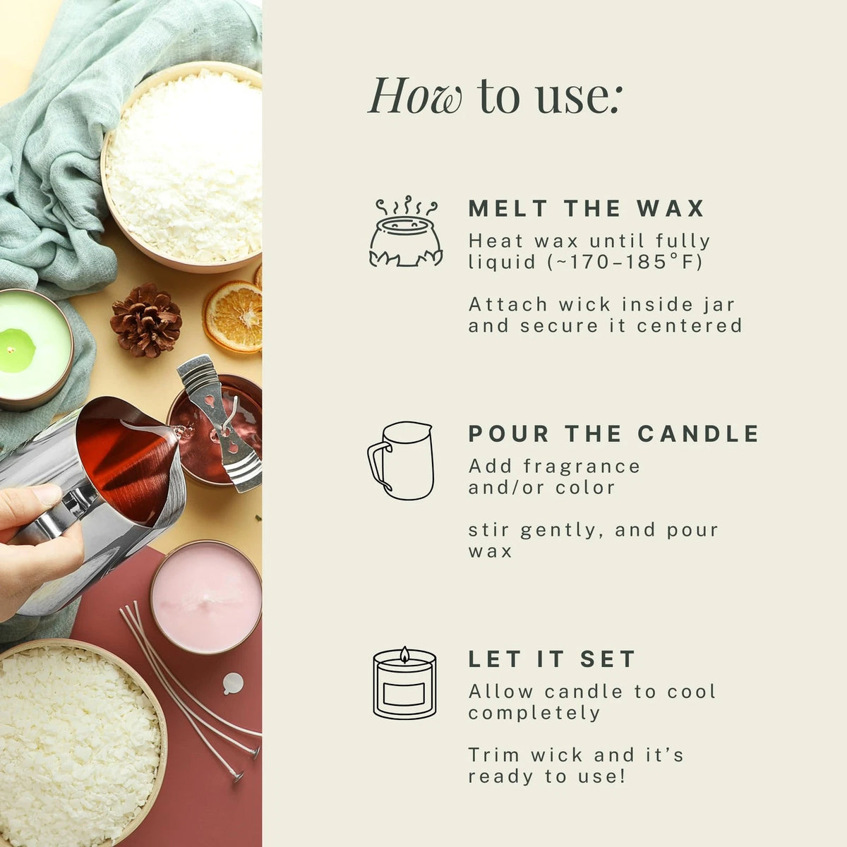 Hearth & Harbor Organic Soy Candle Wax for Making, 10 10 lbs, Multi