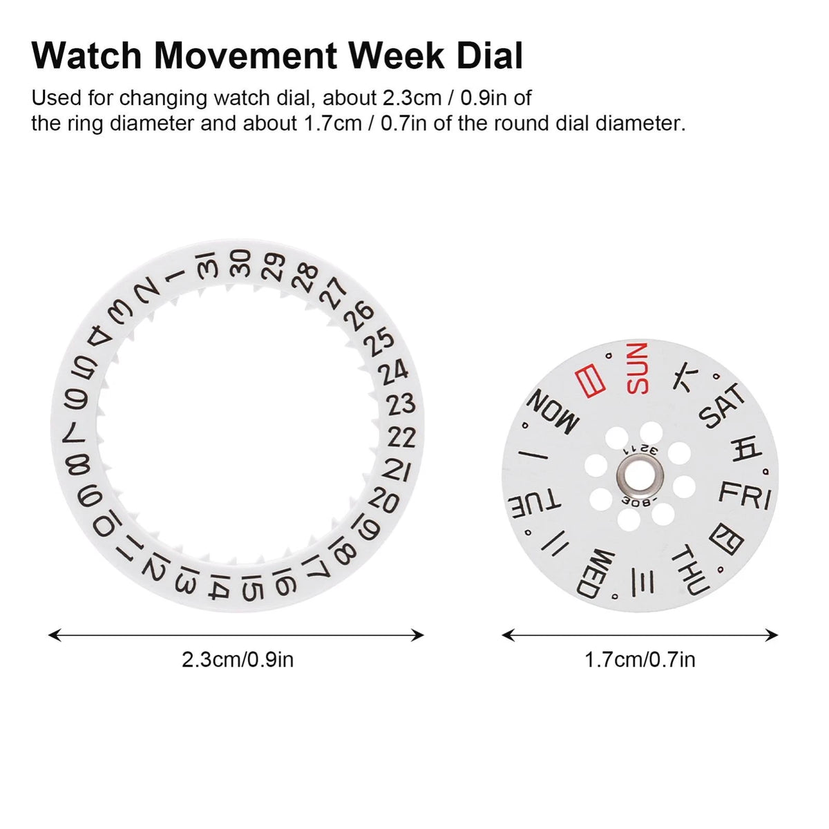 Watch Movement Week Calendar Dial Movement Spare Part For 8200 8205 Movement