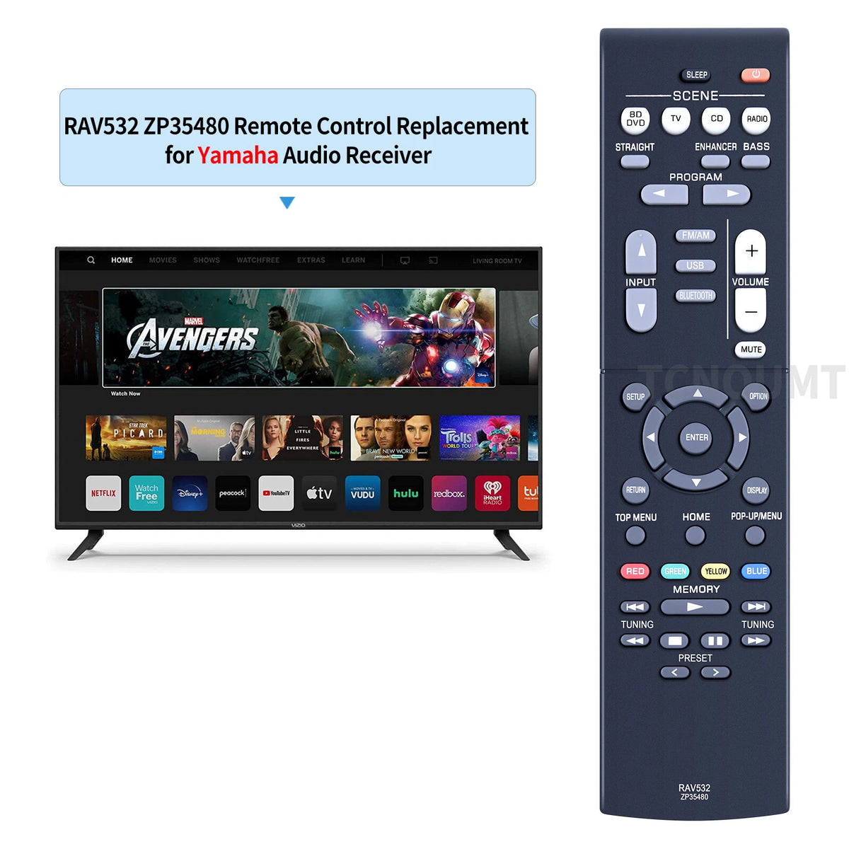 RAV532 ZP35480 Remote Control For Yamaha AV Receiver RX-V379 RX-V383 RX-V383BL