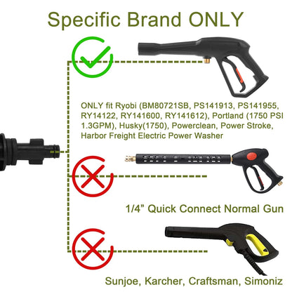PWACCS Pressure Washer Gun Adapter Kit – Power 176.28 cm³, Black