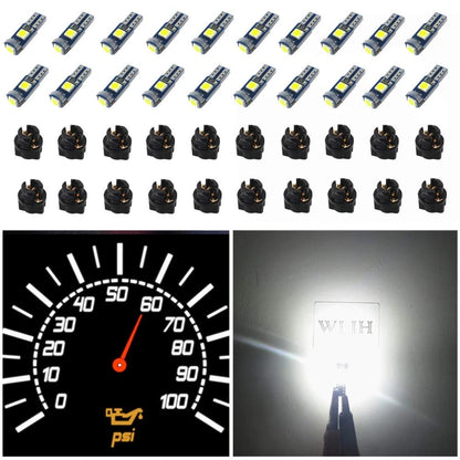 WLJH 74 Led Bulb Dash Lights Super Bright T5 2721 37 70 286 Wedge mini, White