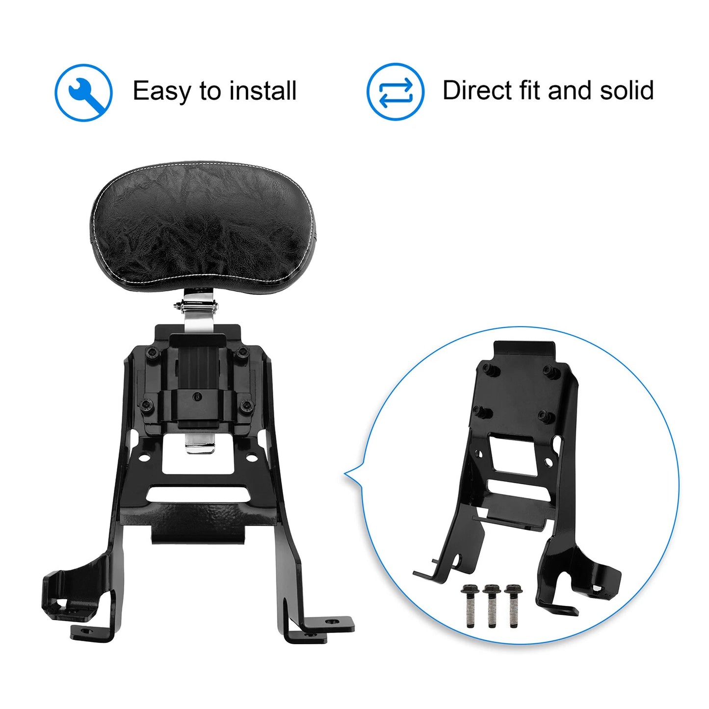 For Indian Motorcycle Driver Rider Backrest Mount, Black - 2879543