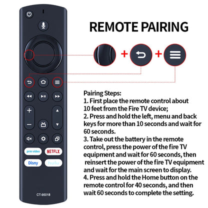 CT-95018 Voice Remote Control For Toshiba Fire TV 40C350KU 43C350KU 50C350KU