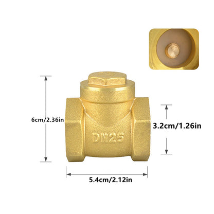 1PC Brass 1 Inch Check Horizontal Valve NPT Threaded Water Medium