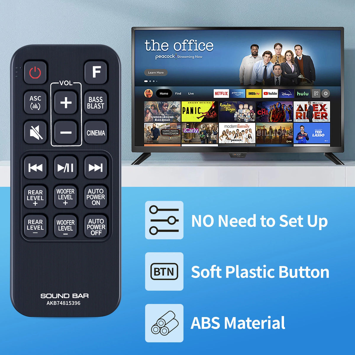 AKB74815396 For LG Sound Bar Remote Control LASC58R SH4Y SJ4YS DJ4YS LASC47