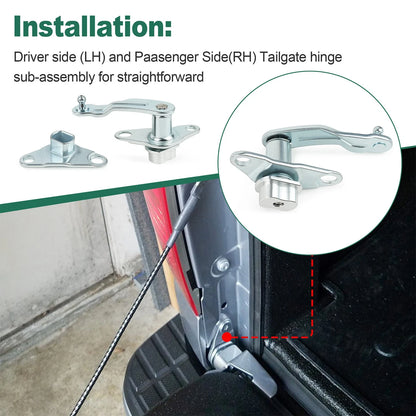 Tailgate Support Hinge LH & RH for 2007-2021 Toyota Tundra, Upgrade Aluminum