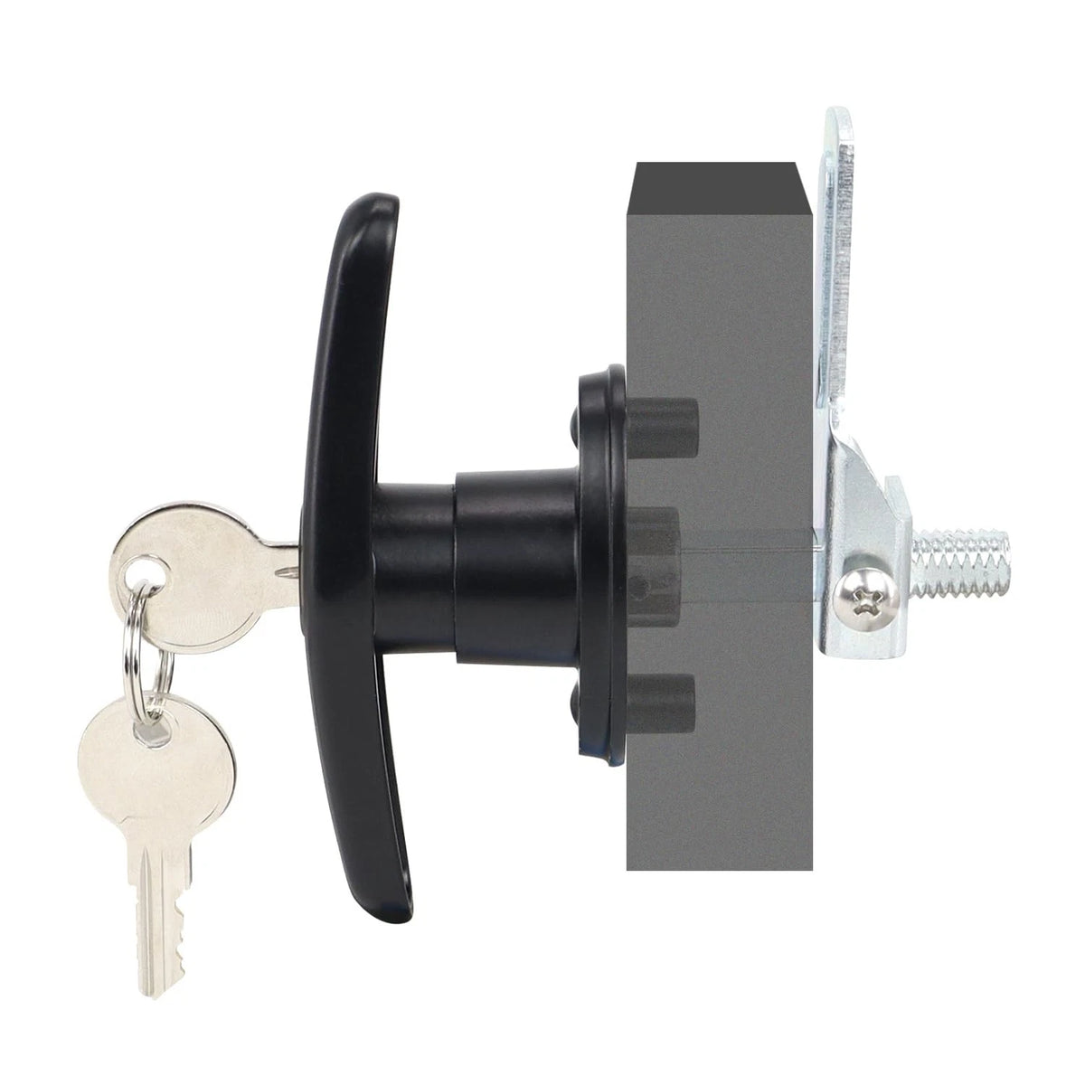 QZATTCAEN Truck Cap Locking T-Handle, Matching Set(Left&Right), Black