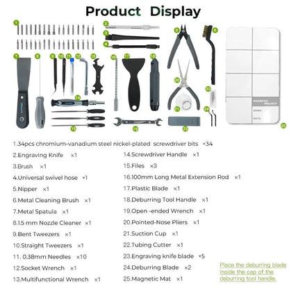 Creality 3D Printer Tools Kit, 74 Pcs in 1 Printing Tool Wrap Kit Black