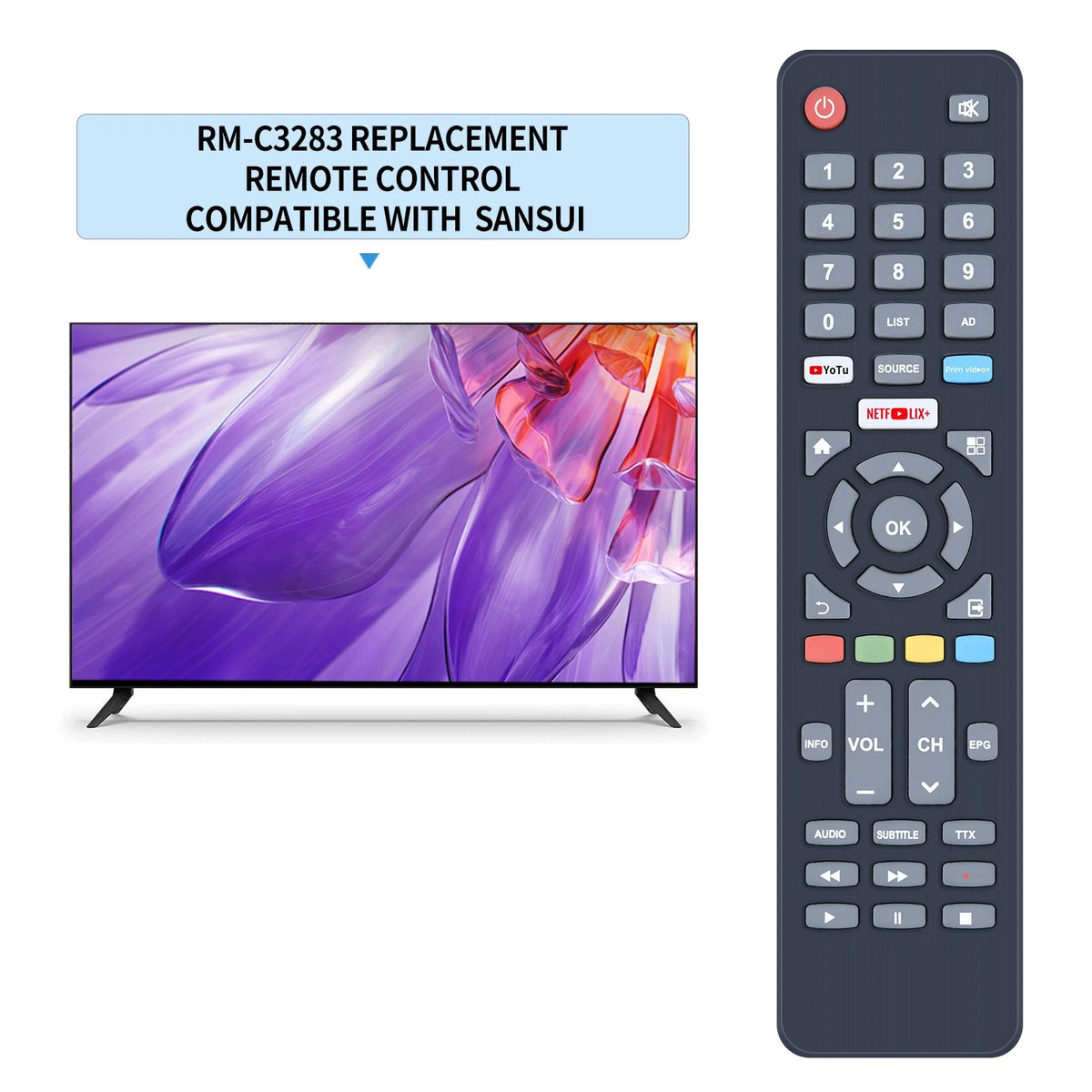RM-C3283 Replacement Remote Control For JVC TV RMC3283