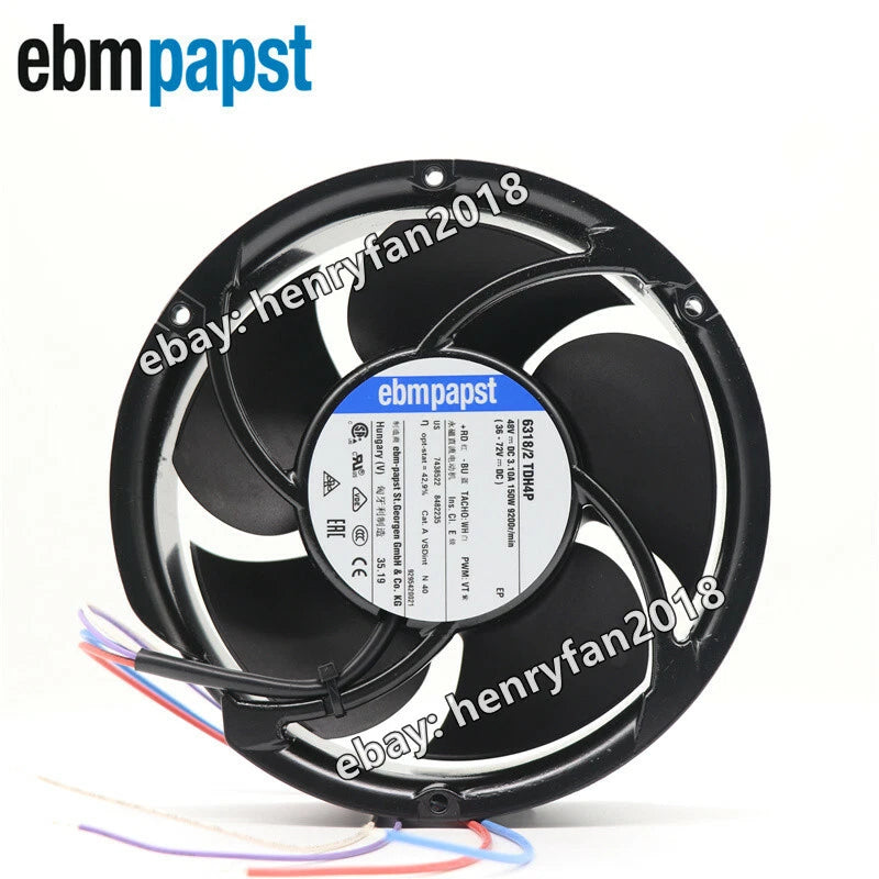 Ebmpapst 6318/2TDH4P Axial Fan DC48V 135W 172*172*51MM 4-wires Speed Control Fan