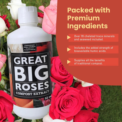 Great Big Roses – Soil and Rose Fertilizer Booster to Grow The Best 32 Ounces