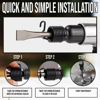 LE LEMATEC Spring Retainer for Air Hammer Chisel Gun - Secure 3/8in Black