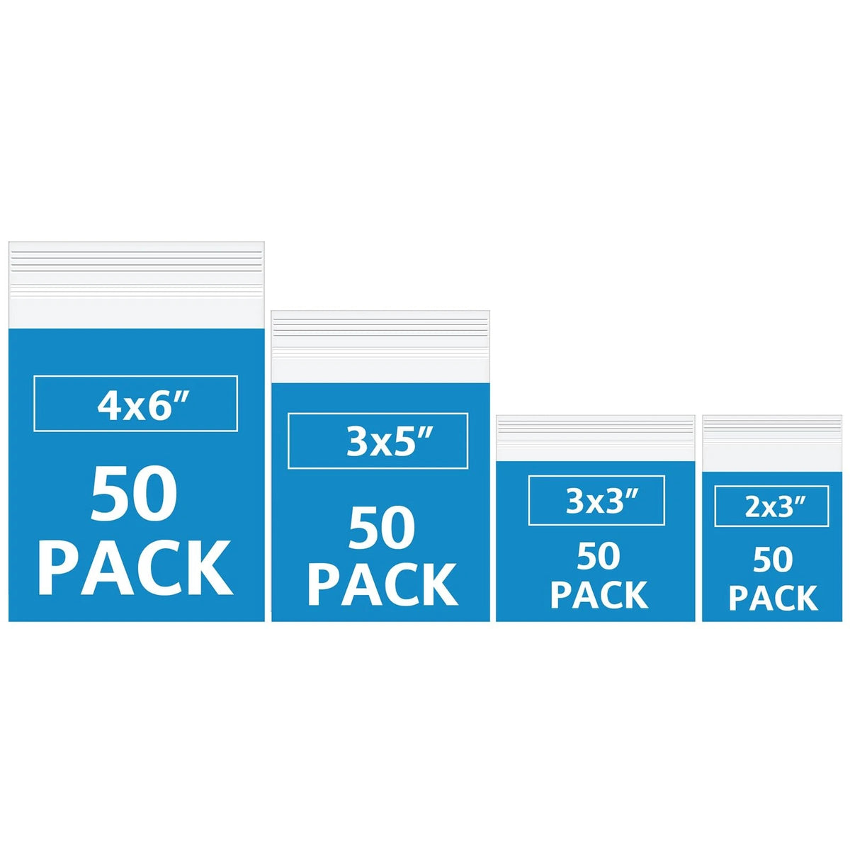 200 Pack Small Plastic Bags For Jewelry, 200pcs(2x3 3x3 3x5 4x6 Inch), clear