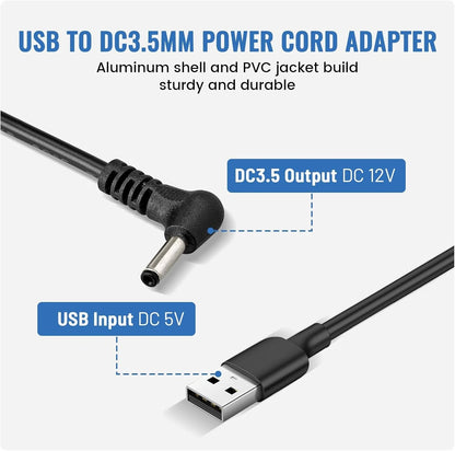 EWAY USB to DC Car Charger Cable for Furrion FOS07TADS Vision S Monitor Black