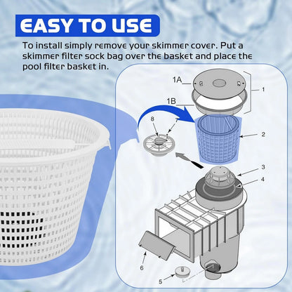 1Pc  Pool Skimmer Basket For Pentair 08650-0007 Sta-Rite U-3 Skimmer Basket;