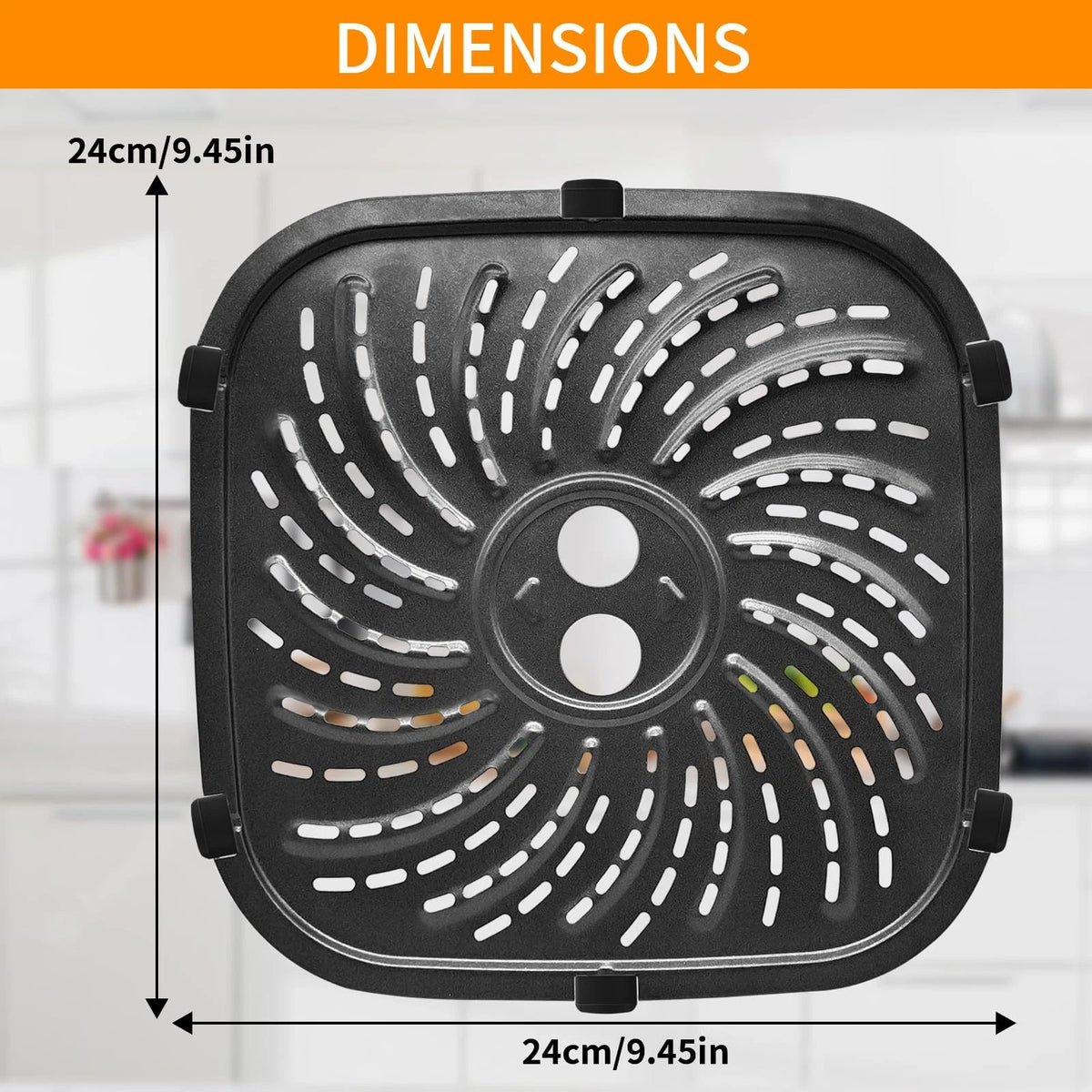 GWY Air Fryer Accessories for 9.45''x9.45'' Pan For PowerXL 8QT, Black