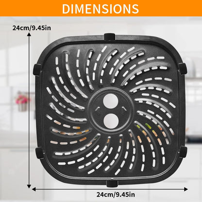 GWY Air Fryer Accessories for 9.45''x9.45'' Pan For PowerXL 8QT, Black