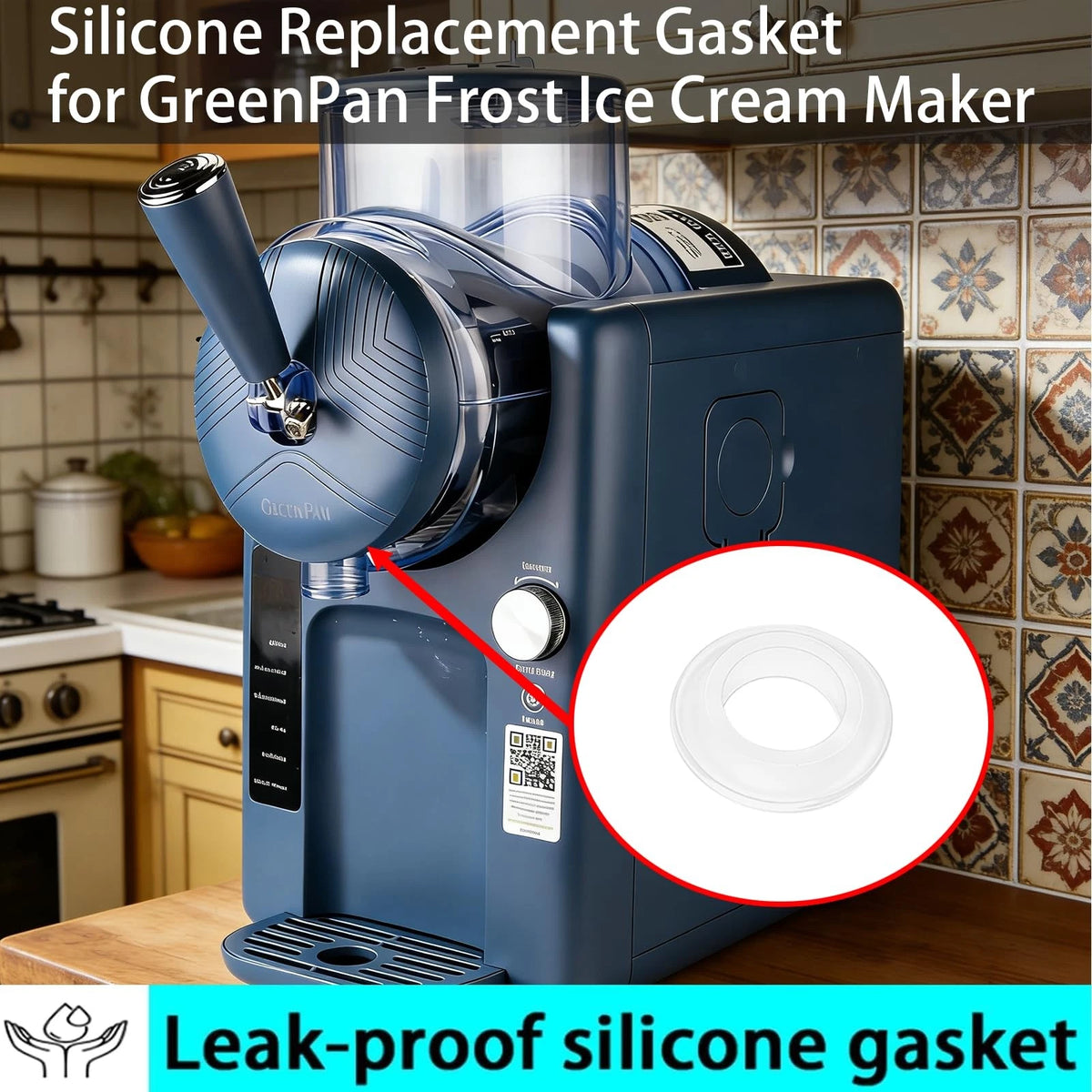 extrusion head gaskets for GreenPan Frost Ice Cream Maker & Slushie 2, White