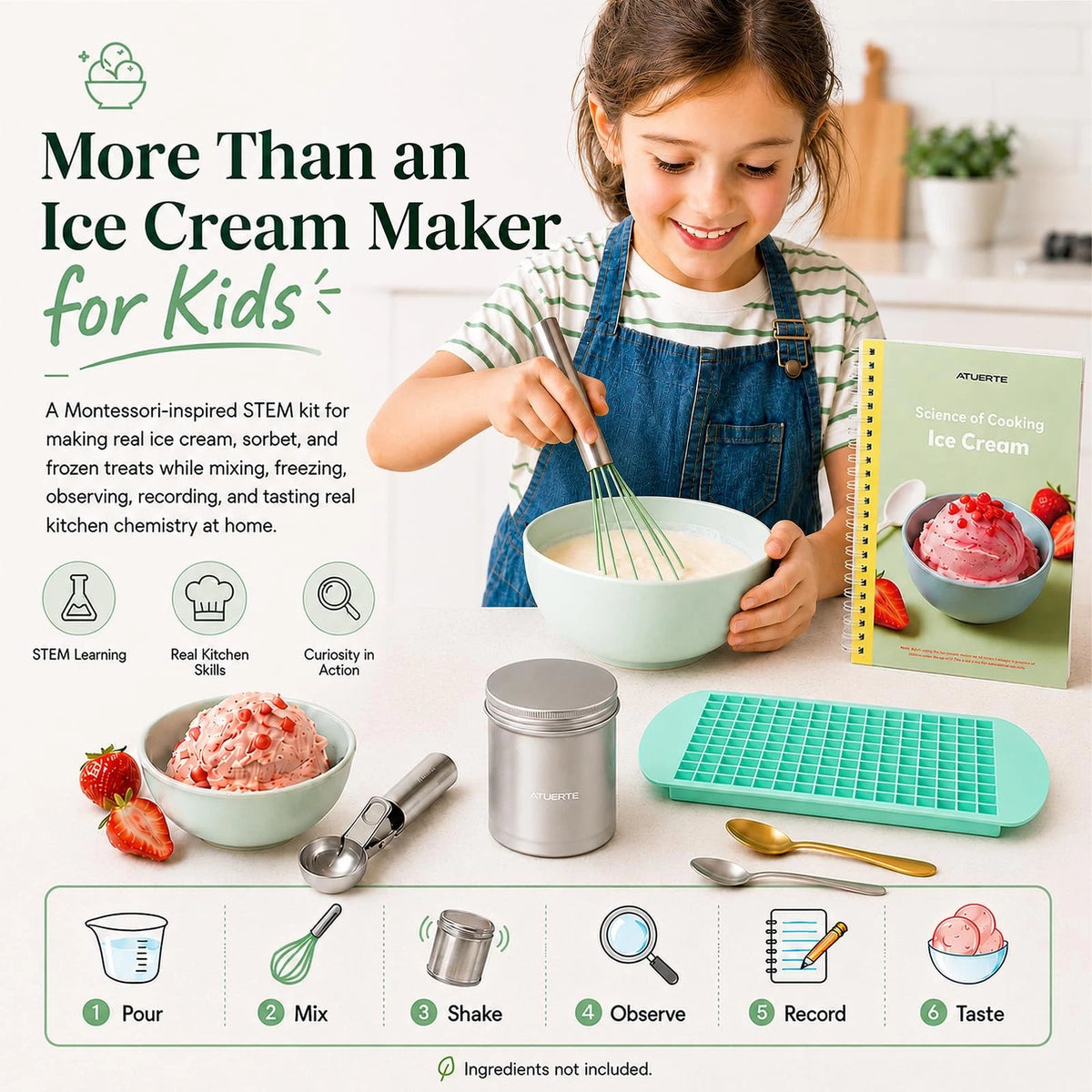 Ice Cream Science Kits for Kids, STEM Cooking Gift Kids Ages 5+ Standard