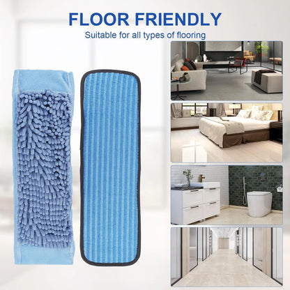 Microfiber Steam Mop Pads Compatible with 2cleaning pads+2chenille pads, Blue