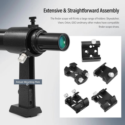 Astromania Finder Scope, 6x30 Metal Optical Black