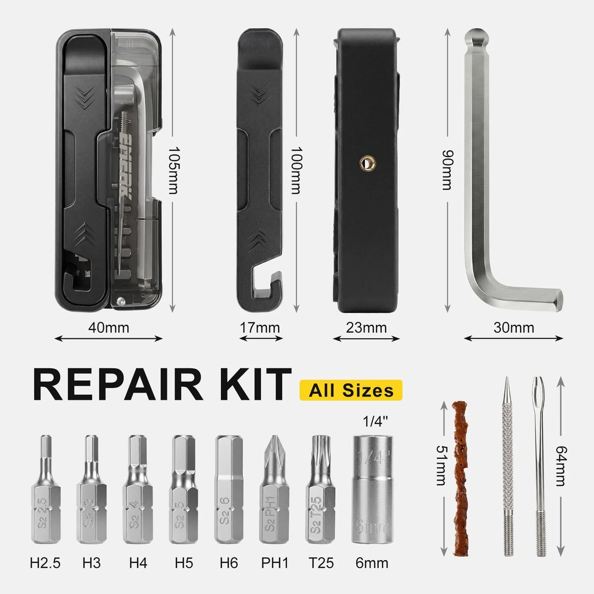 EMERK Bike Repair Tool Kit, Portable Multi with L-wrench Kit