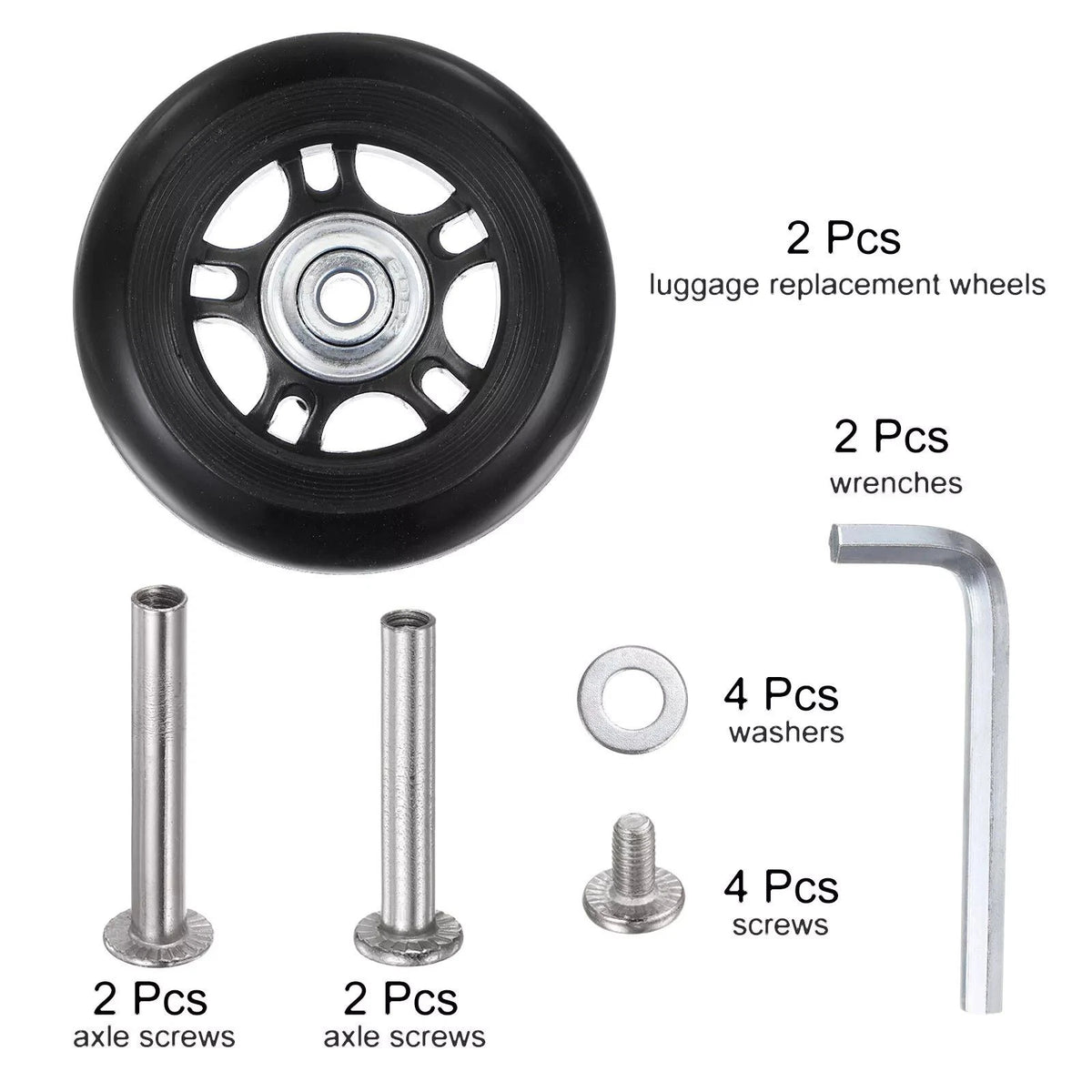 70x24mm Luggage Replacement Wheels Kits Repair Parts With Easy installation