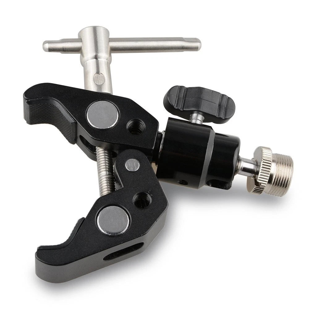 CAMVATE Crab Clamp Articulated 1/4 Mini Ball Head for Mini, Silver