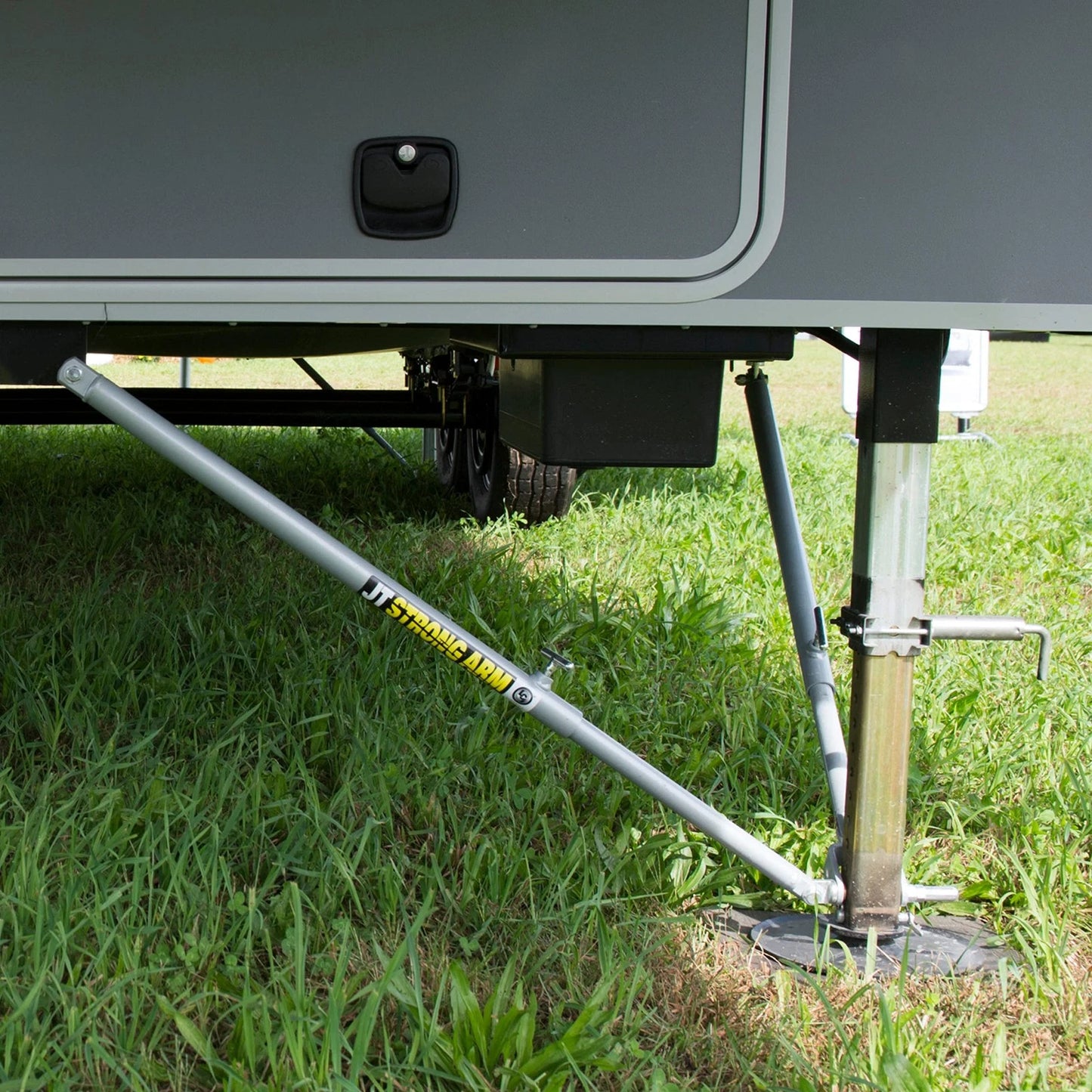 JT's Strong Arm Replacement RV Jack Stabilizer 4" Swing 4 Inch, Black,Silver