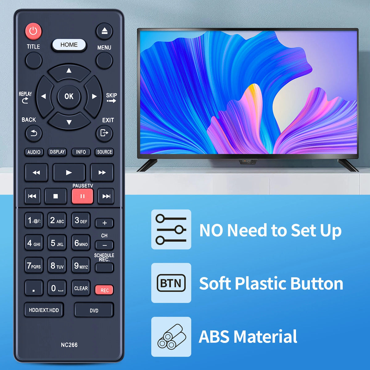NC266 NC266UH For Magnavox HD DVR DVD Recorder Remote Control MDR865H/F7 MDR867H